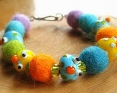 Easter Chick Lampwork and Felt Bracelet by Mad Cat Designs - FHF Y3 - SRA - GBUK