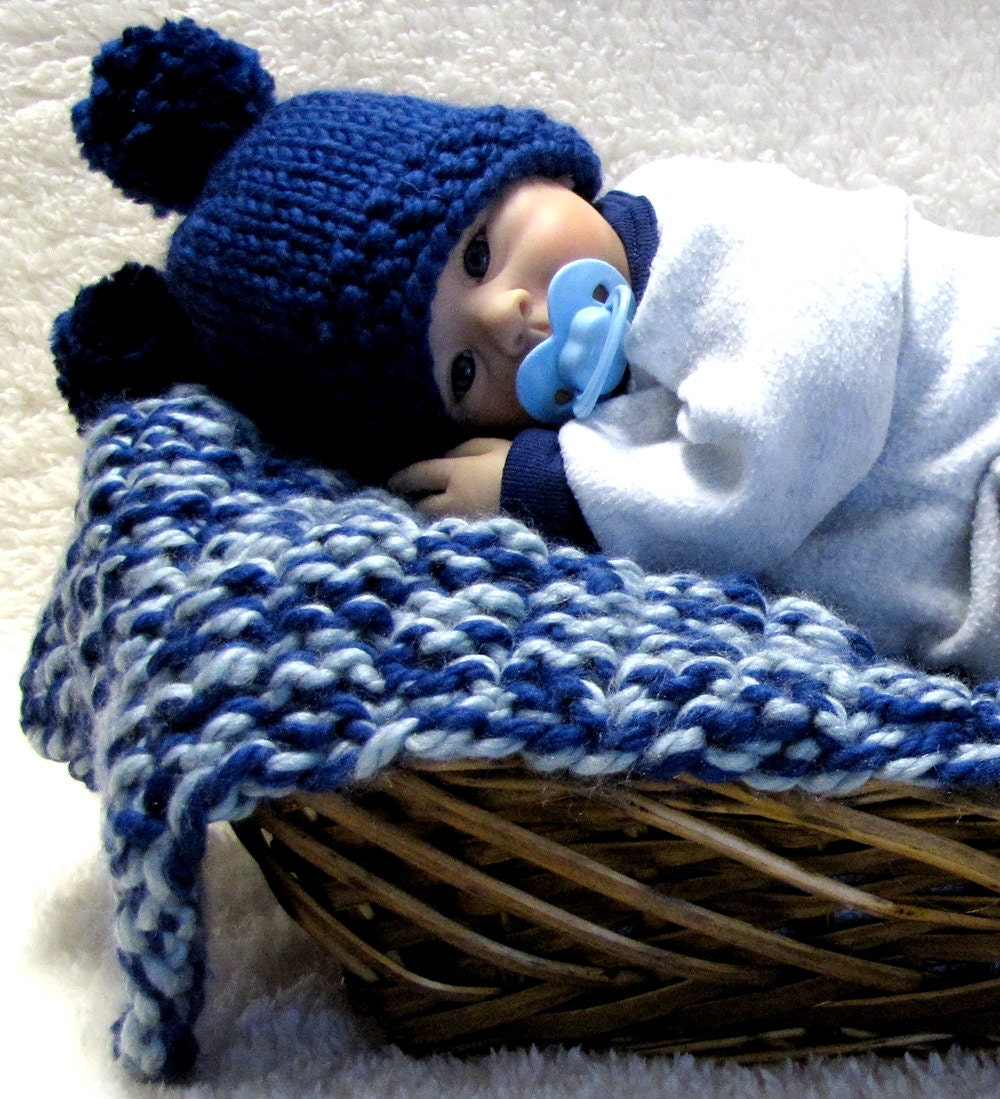 Baby Basket Blanket Knitting Pattern - Photo Prop - PDF