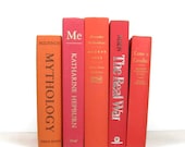 RESERVED   Poppy Red OrangeVintage  Books, Vintage Photo Props, Vintage Wedding Decor