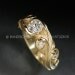 14k Yellow Gold ANNE WEDDING Ring Set, .58ct. E color, VS clarity Natural Diamond.  Ready to send