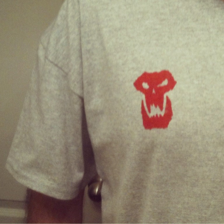 Orc Skull T-shirt, Gray Men's XL