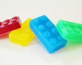 KIDS LEGO BRICK Natural Soap - Choose Soap Color, handmade, glycerin, scented, kids, fun, custom party favors, lego friends