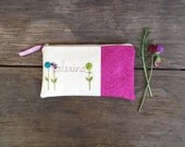 unique bridesmaid gift, raspberry chevron clutch, personalized gift, modern wedding, MADE TO ORDER by mamableudesigns