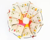 unique bridesmaid gifts, 8 sunset wedding clutches, summer melon, golden yellow, peach, orange, raspberry  MADE to ORDER by mamableudesigns