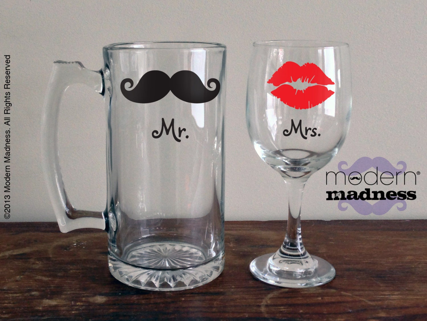 Mr and Mrs Glasses - Set of 2