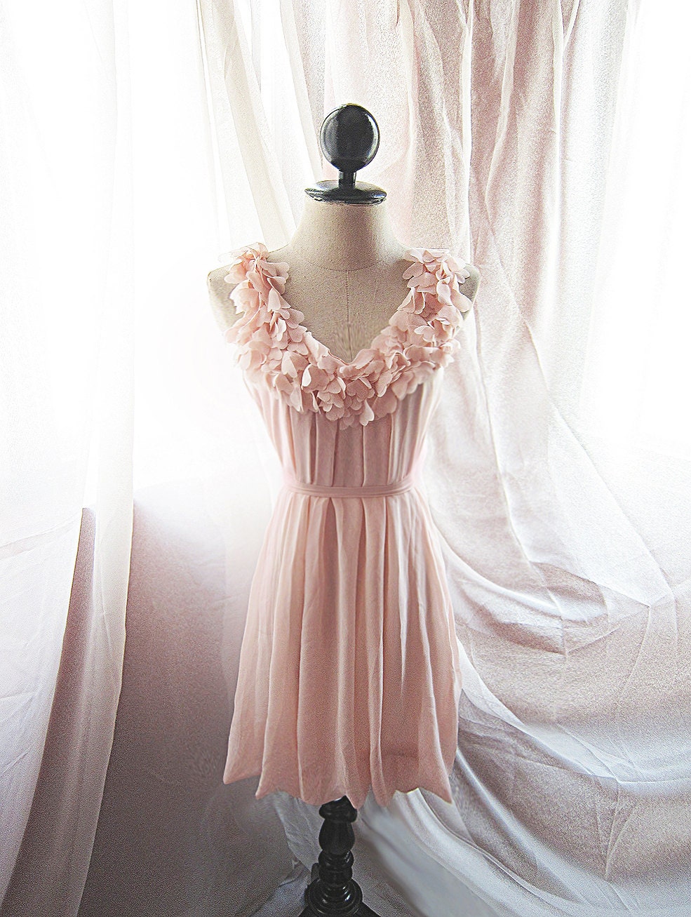 Blush Dusty Rose Petal Pink Angel Heart Love Vintage Lovely Misty Cute Dreamy Marie Antoinette Mille Feuille XOXO Spring Cutouts Dress