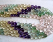 vintage amethyst citrine rose quartz gemstone faceted beads necklace strand
