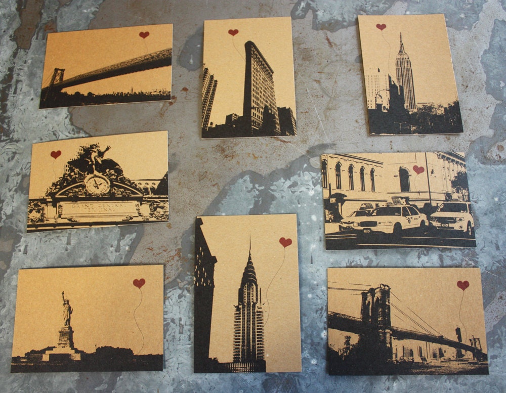 NYC Lover's assorted set of 8 postcards