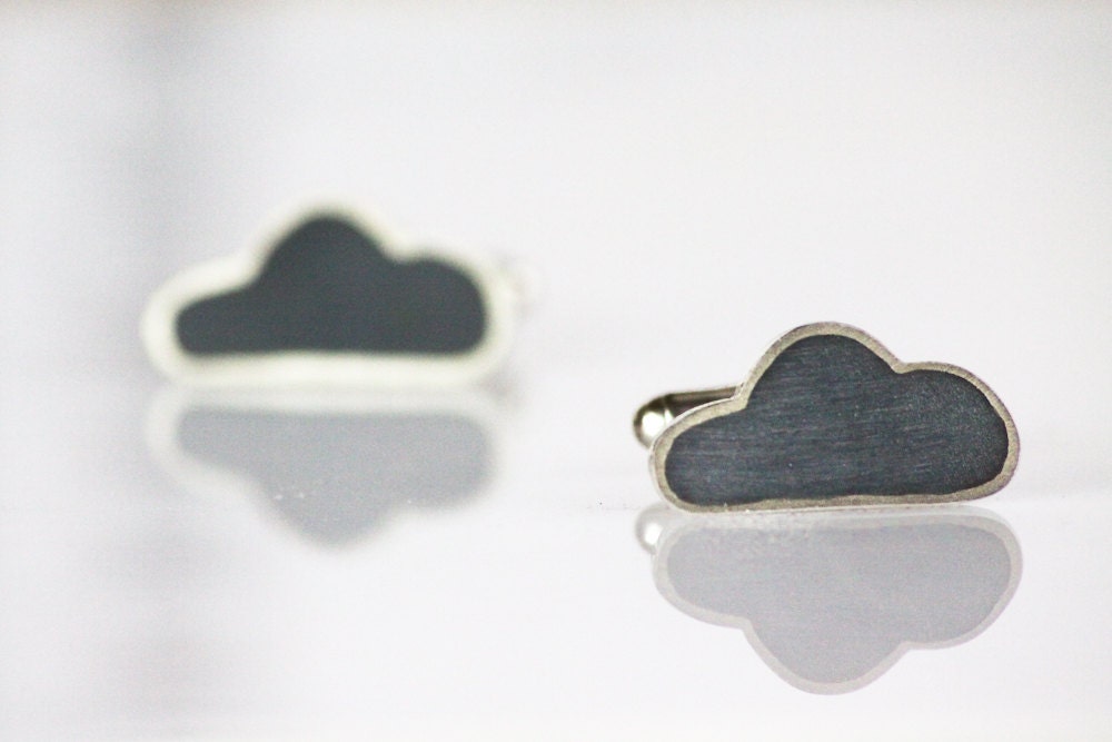 Silver lining cloud cufflinks