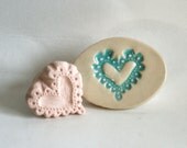 Clay Stamp Love Heart Lace Scalloped Small Tool for Ceramics Fondant Polyclay
