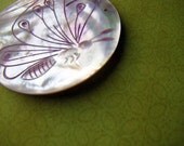 Kupu Kupu Butterfly Large Engraved Shell Pendant 72mm
