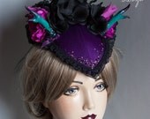 Cunene Purple Fawn Victorian Fantasy hat, drop shape