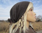 Men's Brown Slouchy Beanie Knit Hat Slouch Tam Womens Mens A866