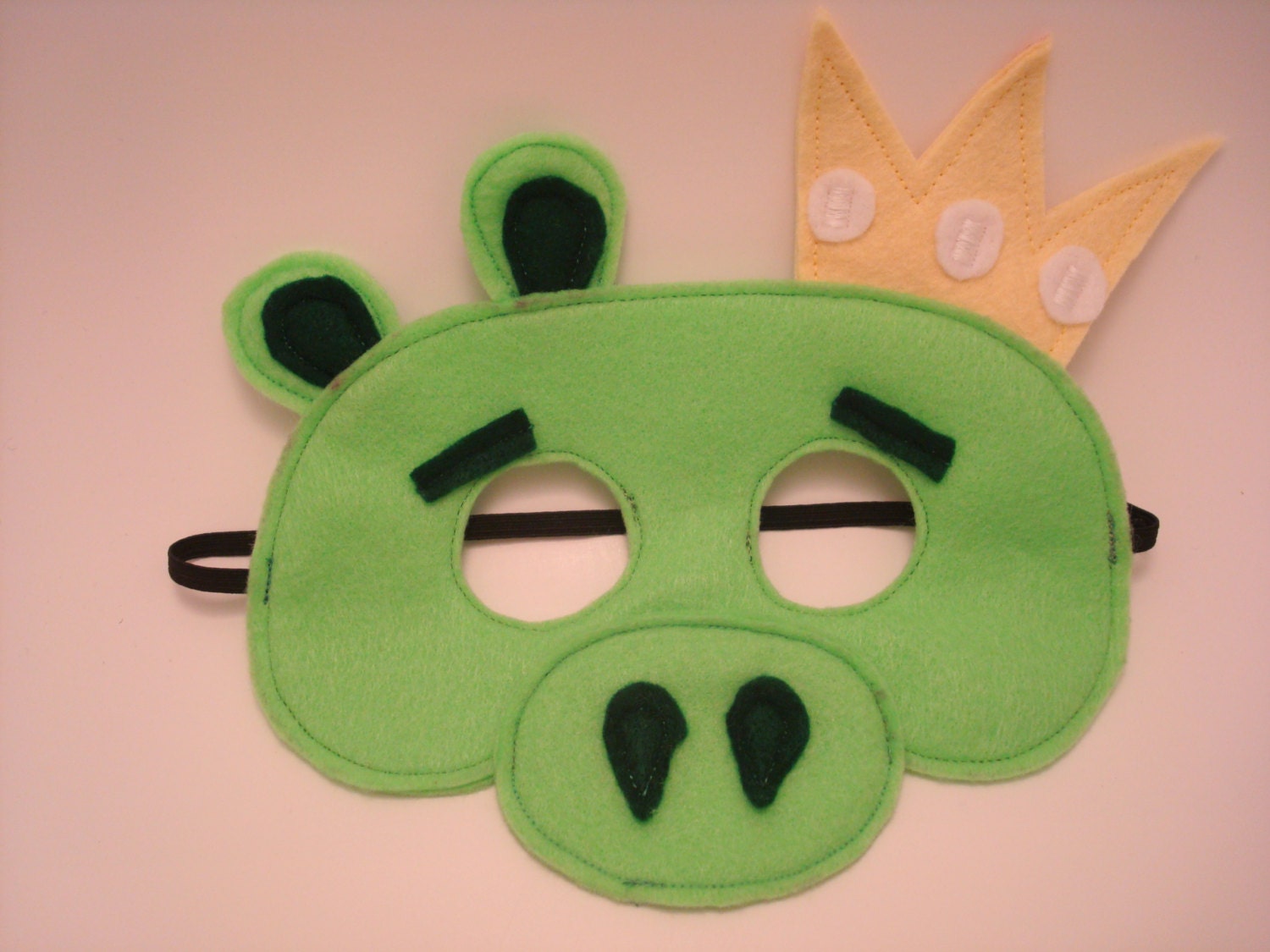 Angry Birds Felt Green KING PIG Mask - Halloween, Pretend Play, Birthday Parties - Toddler/Child Sized To Adult - All Stitched - No Glue