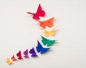 3D Wall Butterflies: Butterfly Wall Art for Nursery, Girl's Room, Classroom or Home Decor - Set of 20 in Primary Rainbow