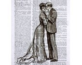 Gibson Girl Couple on a Vintage Dictionary Page