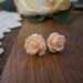 Petite Peach Rose Stud Earrings