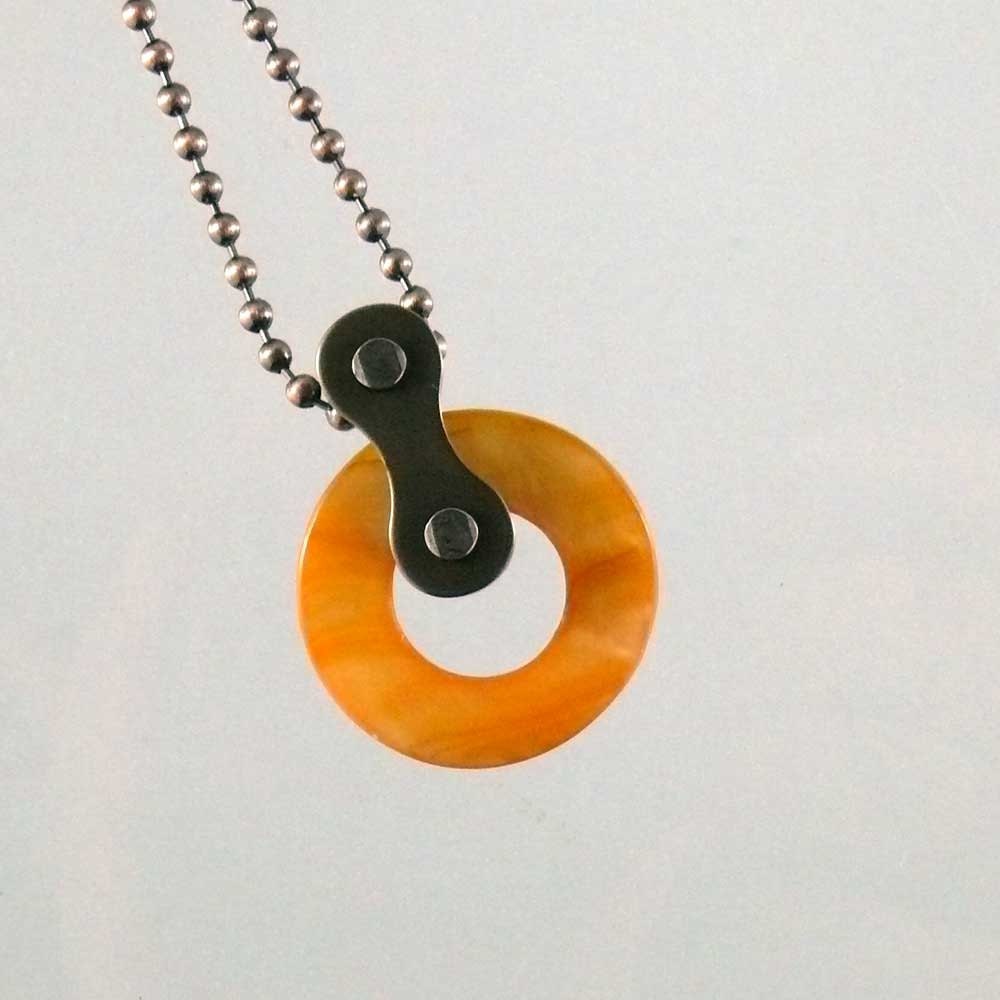 Cycling Pendant bicycle chain tangerine shell circle bike jewelry