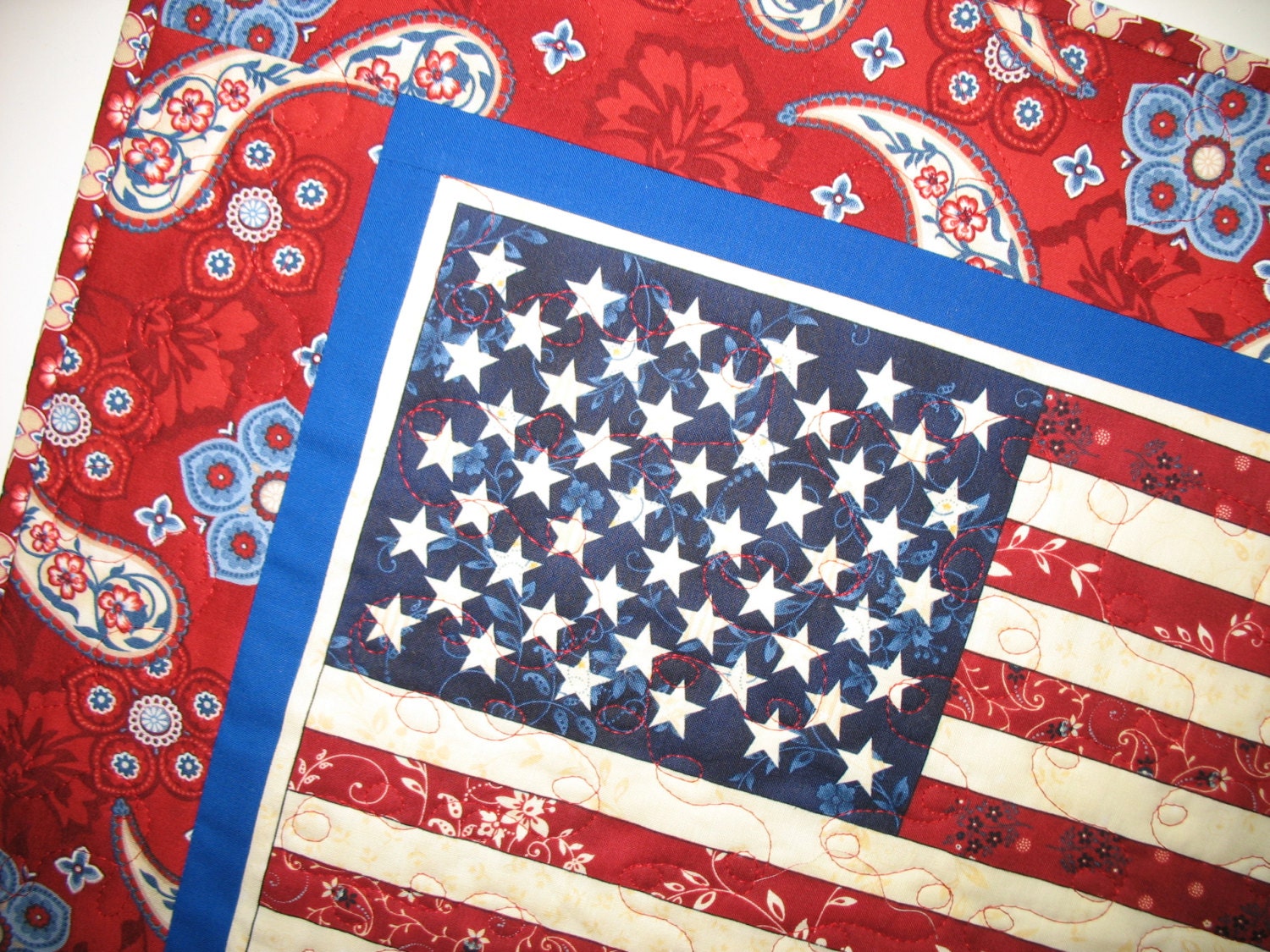 Americana Wall Hanging or Table Topper Quilted