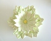 Handmade Vintage Ceramic Nesting Poinsettia Dishes, Two Piece