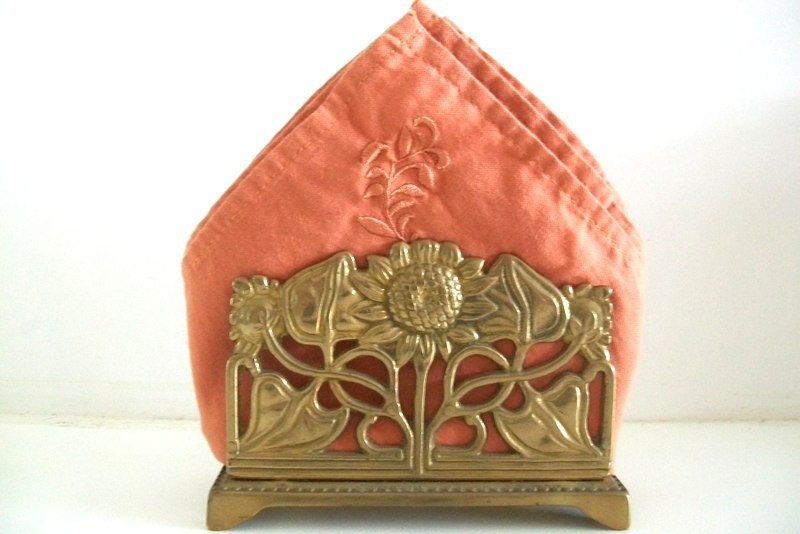 Vintage Brass Napkin Letter Holder
