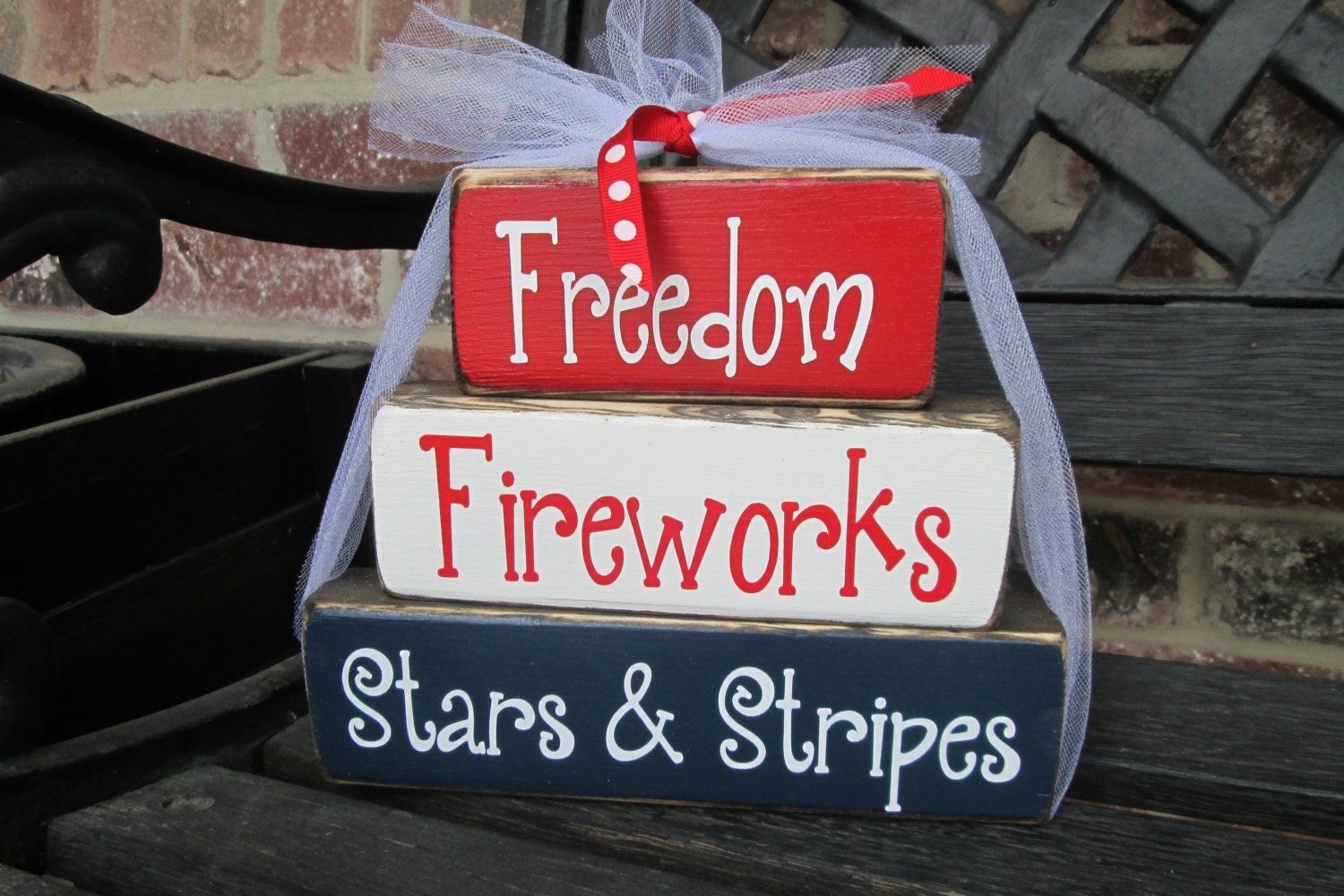 4th of July blocks--Fireworks chunky stacker