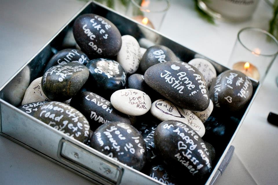Guest Book Alternative Wishing Stones (Grays) - 150 Count