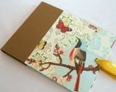 Simple Unlined Guest Book or Scrapbook - Birds and Butterflies - Ready to Ship