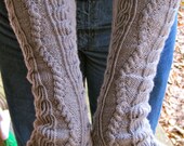 Knit Mitt Pattern:  Drunken Sailor Long Fingerless Mitt Knitting Pattern