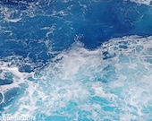 waves - blue - sea - ocean - abstract - landscape - home decor - fine art - seascape - Sapphire, 8.5 x 11 Color Photograph