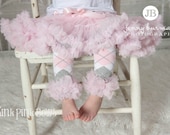 Baby leg warmers, leg warmers, baby leg ruffled warmers in pink, gray and white, girl legwarmers