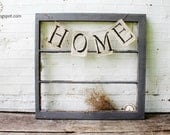 Antique Wooden Window - 29 x 28 - Chippy Gray Farmhouse Window - 3 Pane