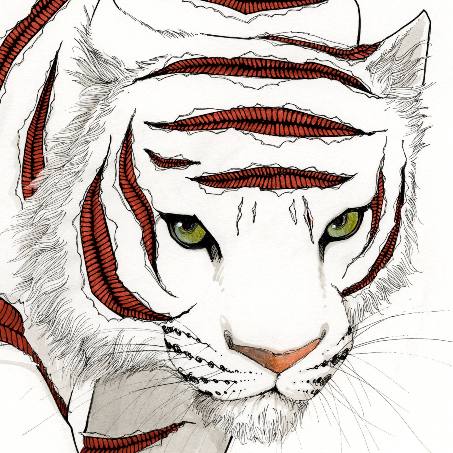 Made to Order - Tigerwith Flesh Wounds - Giclee print