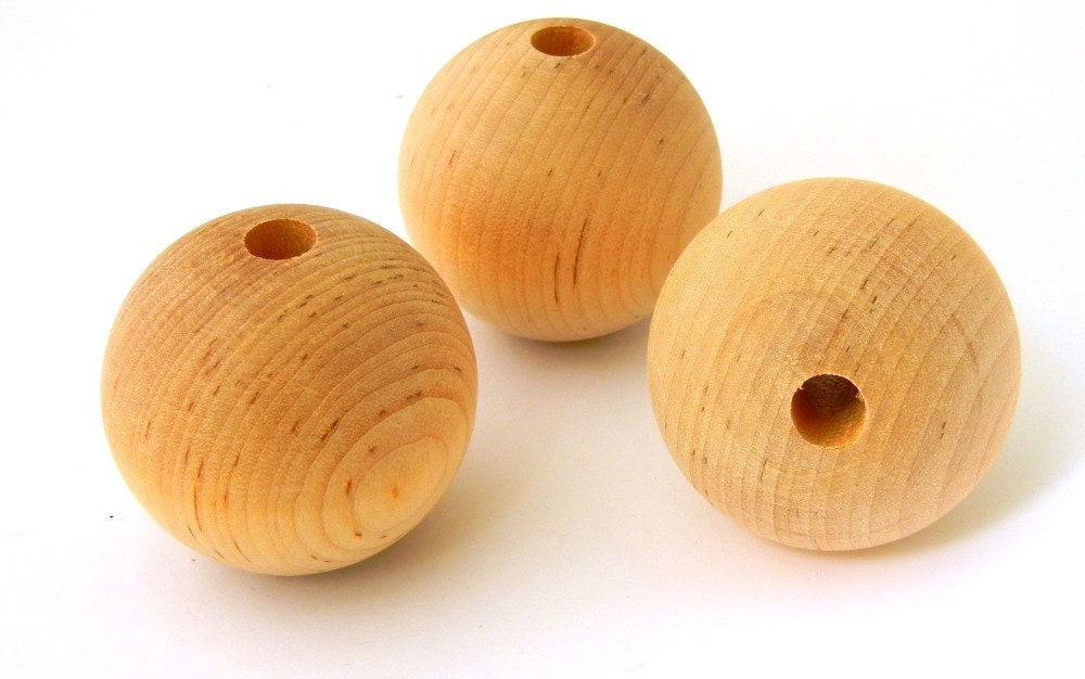 Extra Large Round Wood Beads - unfinished 50mm - 1 piece
