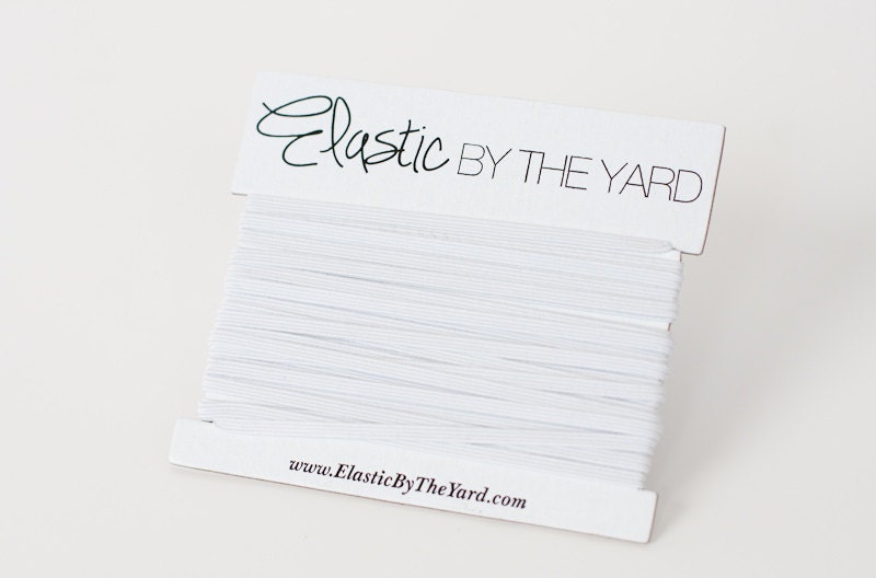 WHITE Skinny Elastic for Baby Headbands 1/8 inch - 5 yards