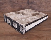 guest book -  custom birch bark wedding wood book - rustic personalized black neutral -made to order