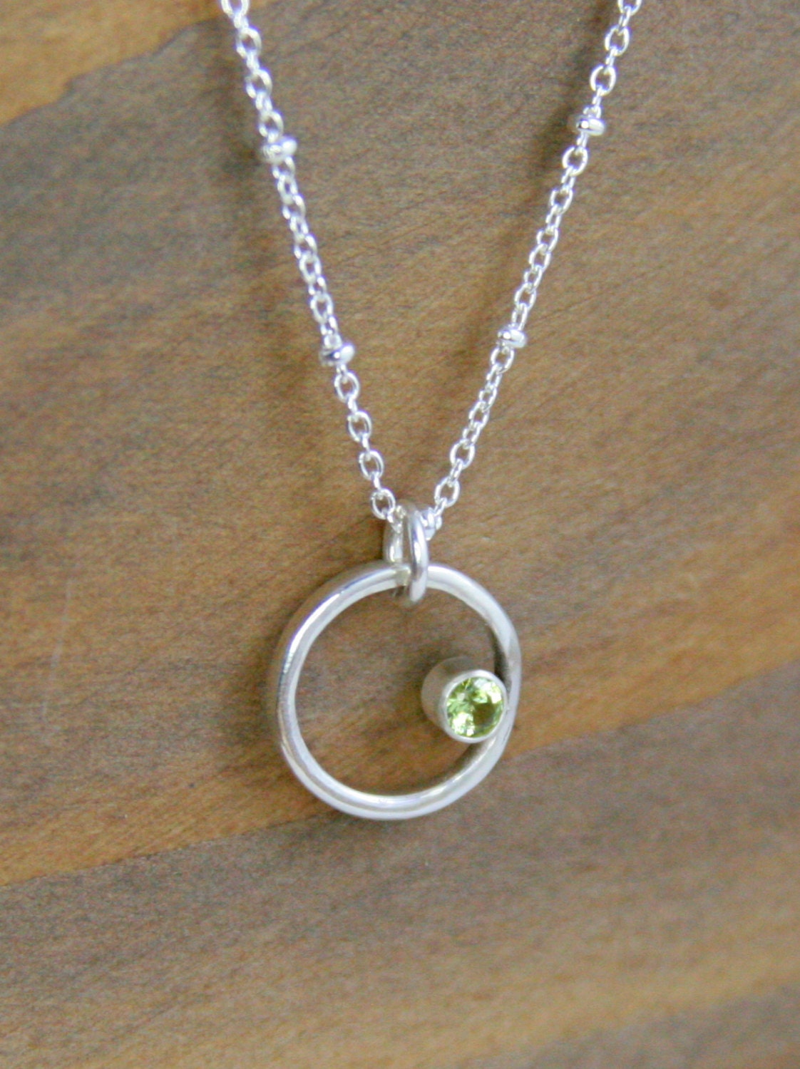Floating Gemstone Sterling Silver Necklace