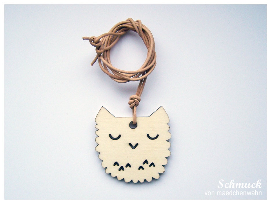Maedchenwahn OWL Leather Cord Necklace