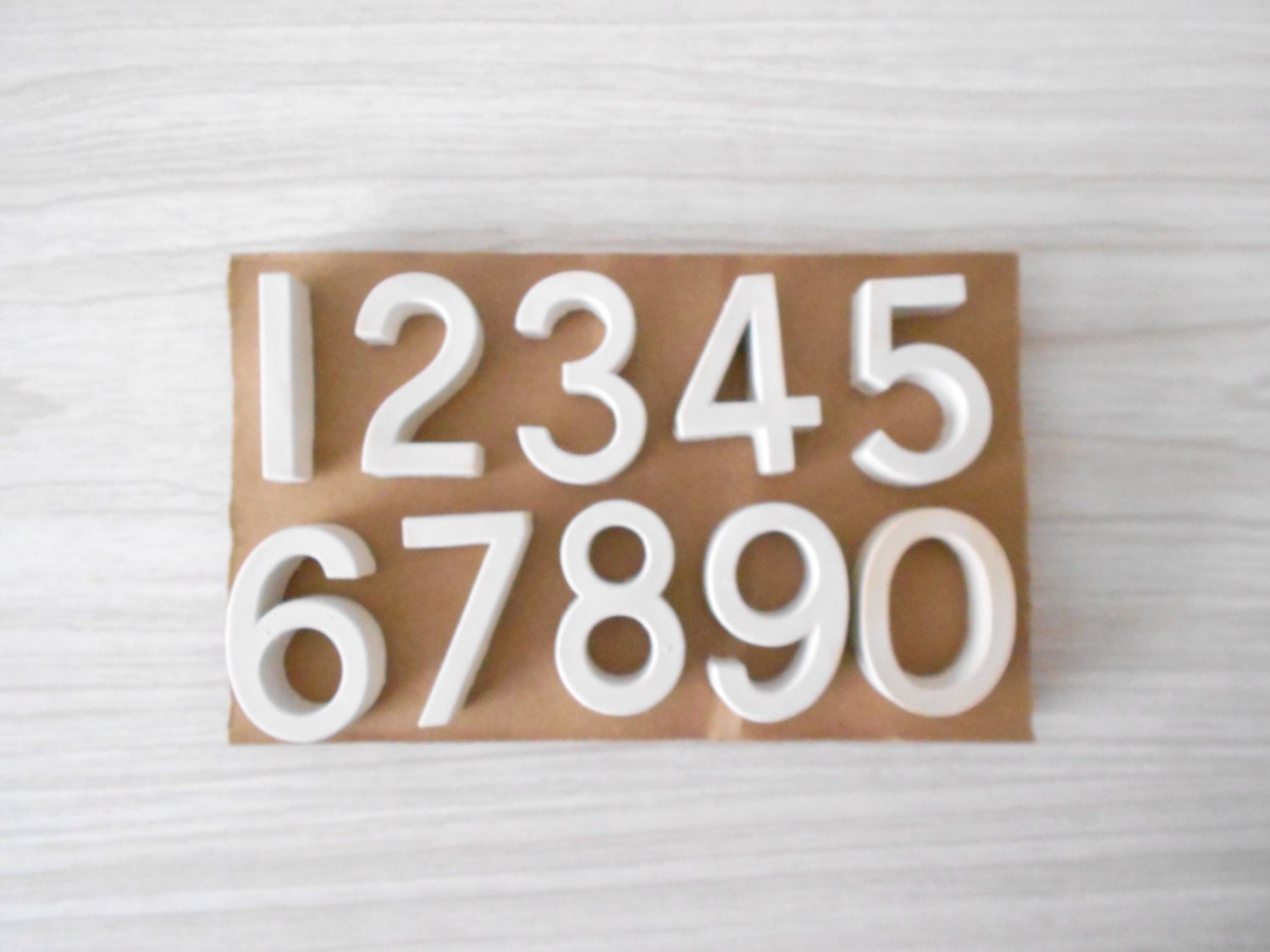 RESERVED til 5/27 ..... large white ceramic tack letter numbers // set of 0 to 9