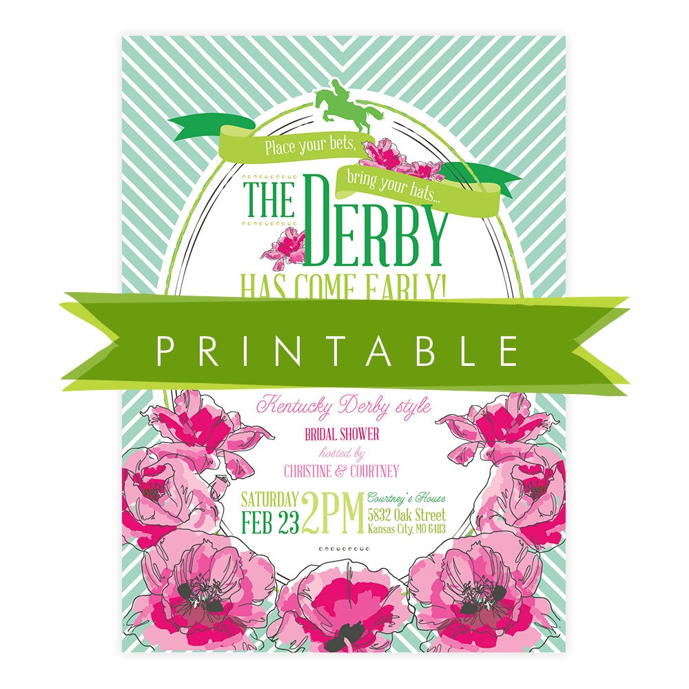 Derby Bridal Shower Invitation Printable