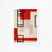 STRUCTURES 2 (Black, red, beige). Geometric Illustration print 8.27 x 11.70 (A4).