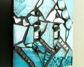 Amazing Aqua - Double OVERSIZED Mosaic Light Switch Cover Wall Plate