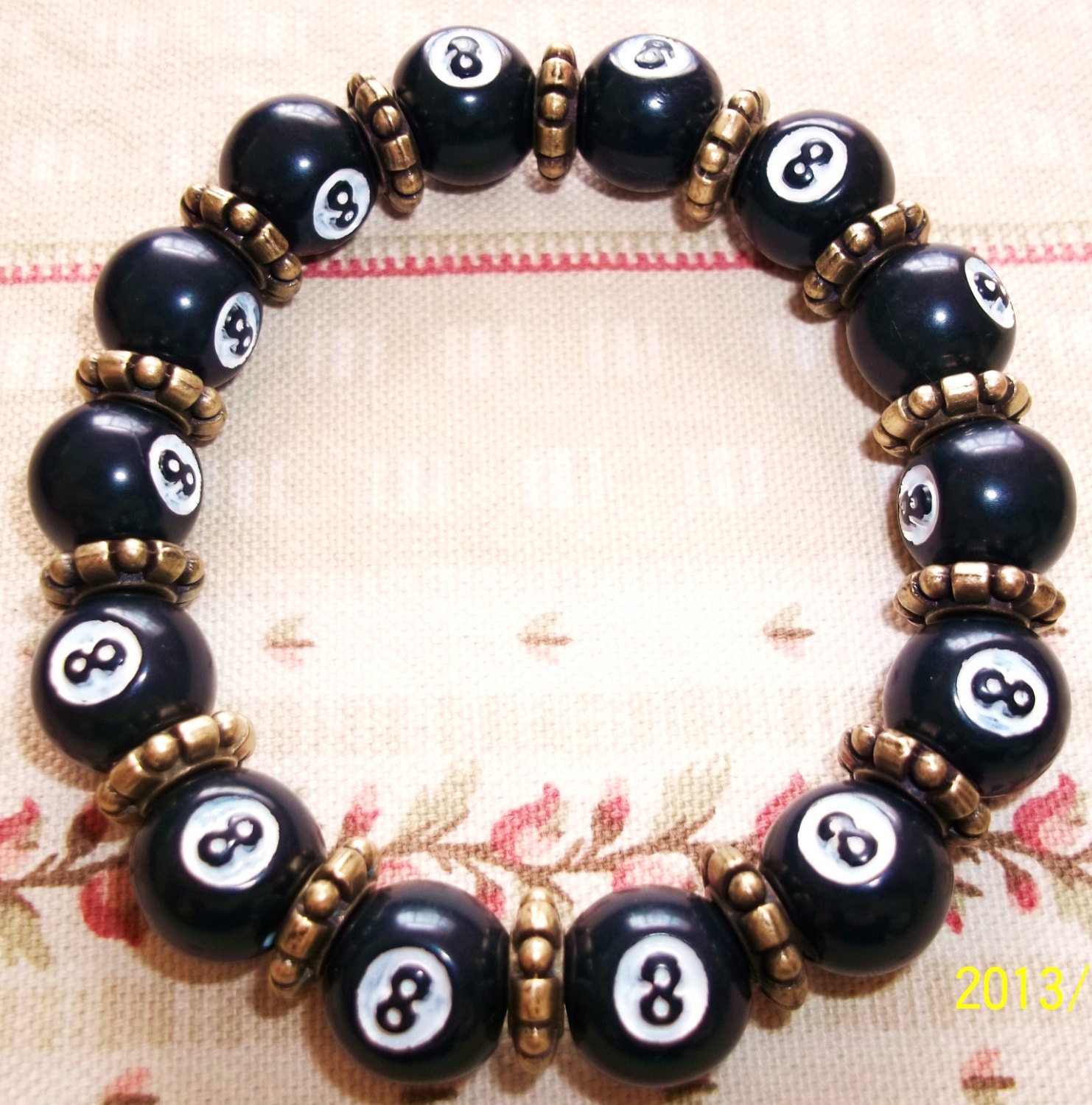 Lovely Eight Ball Beaded Bracelet