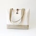 Natural Ivory and Beige Canvas Shoulder Bag / Handbag / Diaper bag / with 2 Front Pockets, Design by BagyBags