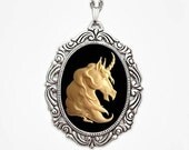 Unicorn Cameo Necklace - Magical Ivory - Fantasy Jewelry