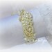 Wedding Pearl Bracelet, Narrow Lace Cuff Bracelet Vintage Style, Bridesmaid Bracelet, Bridal Jewelry