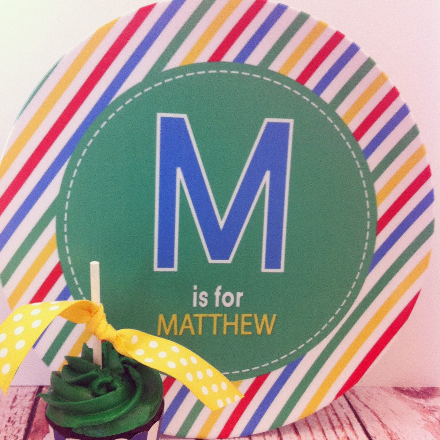 Stripe Initial Sesame Street inspired melamine plate Il_170x135