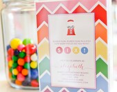 Bubblegum Birthday Party Collection Chevron Rainbow Invitation set of 20 Il_170x135
