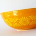 Mid-Century Flower Power Pyrex Orange & Yellow Daisy Cinderella 4 qt Mixing Bowl
