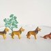 Vintage Dog Figurines Plastic Toy Animals West Germany German Shepherd Basset Hound Brown Black Green Instant Collection